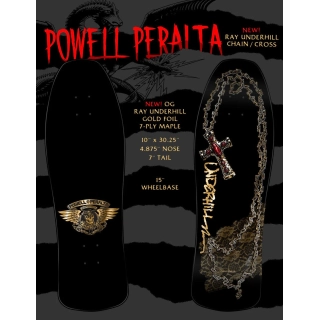 PRÓXIMAMENTE- Powell peralta Skateboard Ray Underhill Chain & Cross Reissue 9.9"