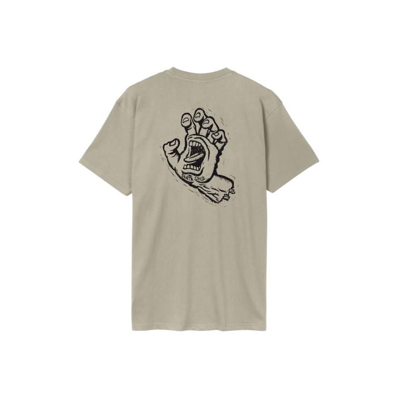 Camiseta Sant cruz stamped screaming hand stone grey